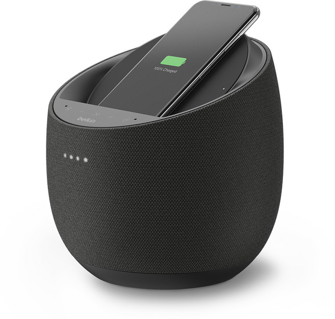 벨킨 사운드폼 엘리트 Hi-Fi 스마트 스피커 +무선 충전기 드비알레, G1S0001kr-BLK, 블랙