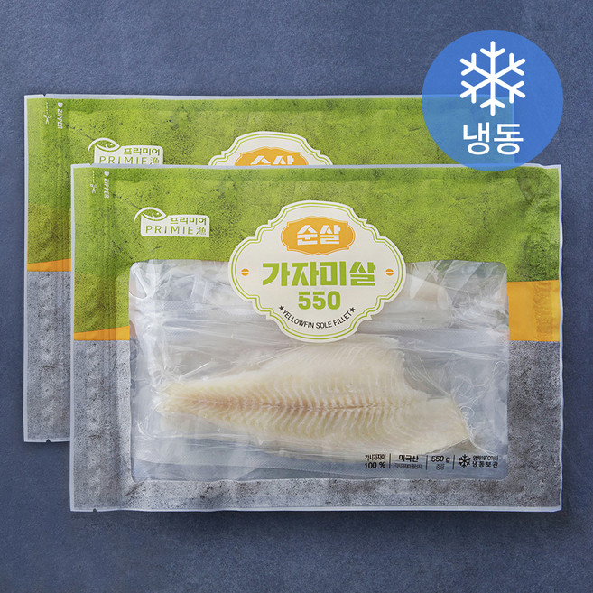 순살 가자미살 (냉동), 550g, 2개