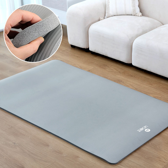 라온핏 NBR 프리미엄 자이언트 요가매트, 그레이, 1개