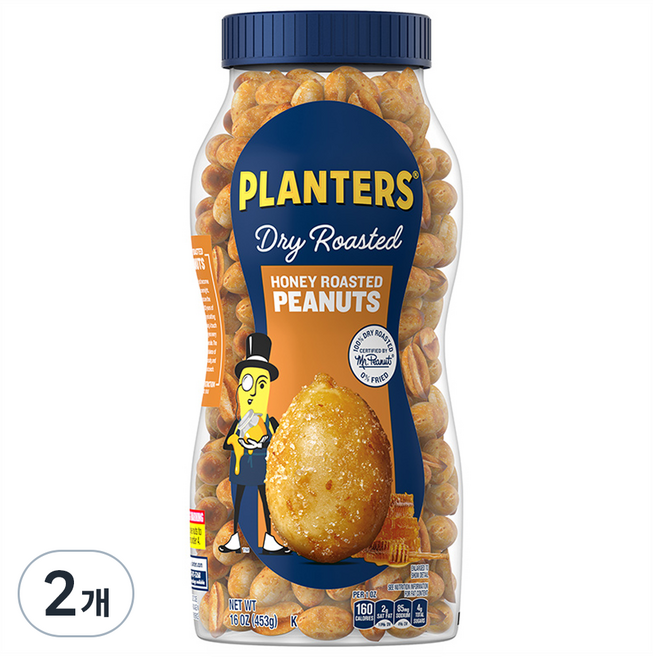 PLANTERS 허니로스티드 피넛, 453g, 2개