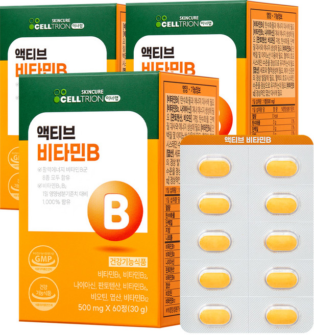 이너랩 액티브 활력 비타민B 콤플렉스 30g, 60정, 3개