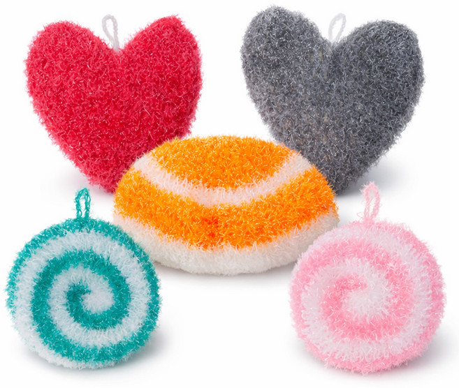 뉴비아 친환경 2겹 아크릴 수세미, 5개, 1세트