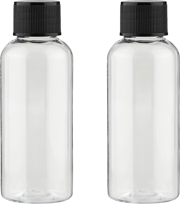 단마개 플라스틱 용기 50ml, 투명 + 블랙, 60개