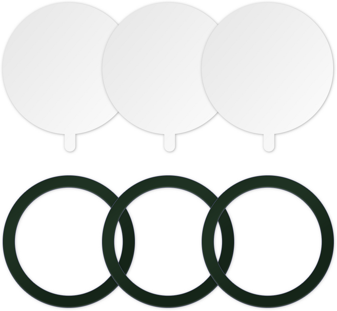 제이엔 맥세이프 호환 자석스티커 3개+보호필름 3개, 그린, 1세트