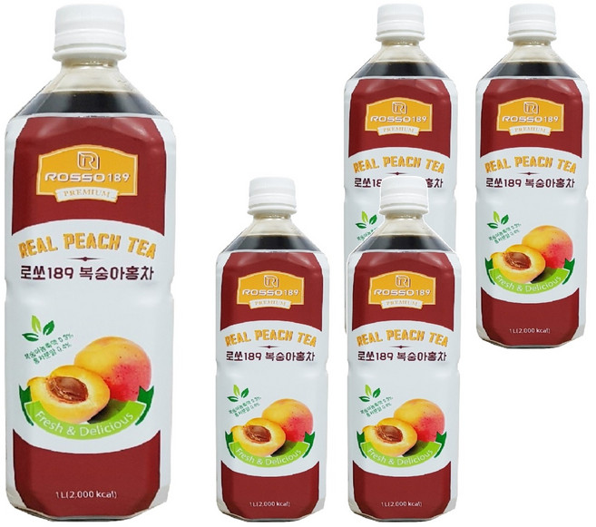 파낙스 로쏘 189 복숭아 홍차 음료베이스, 1L, 5개