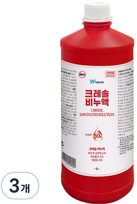 더블유제약 크레솔 비누액 1L, 3개
