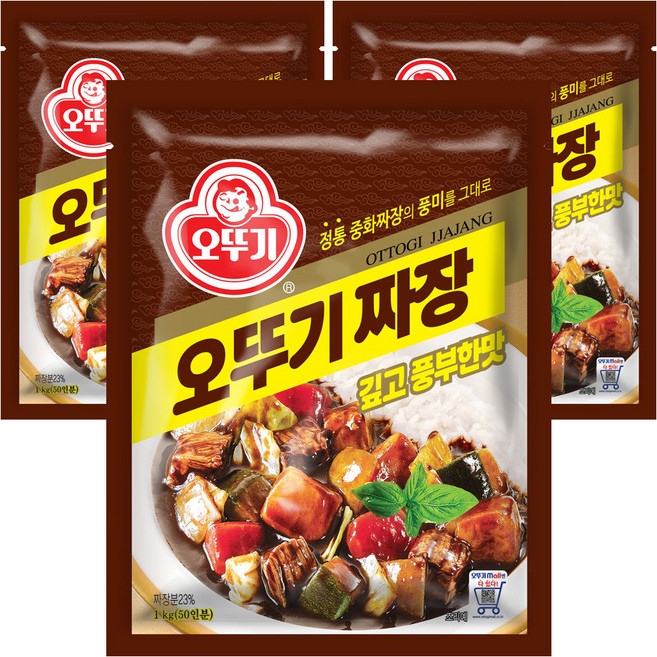 오뚜기 짜장 깊고 풍부한맛, 1kg, 3개