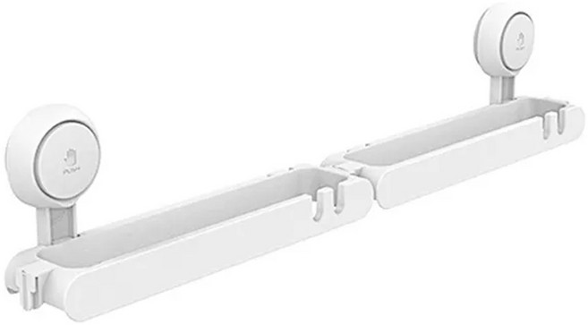 TAILI 太力 浴室免打孔拖鞋架 L176 雙人款 264g, 1個, 白色