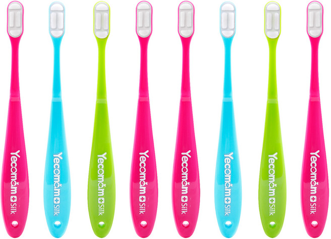 예꼬맘 실크 어린이용 칫솔 2단계, 혼합색상, 1개입, 8개