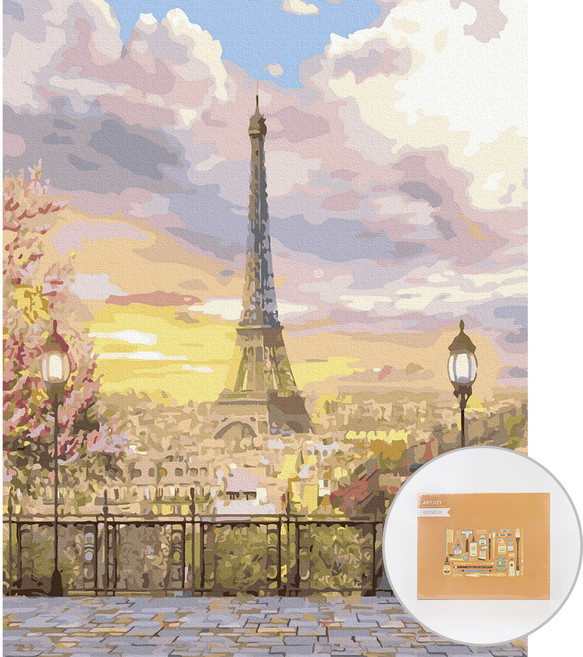 아트조이 DIY 명화 그리기 세트 40 x 50 cm 세로형, 봄의 에펠탑, 1개