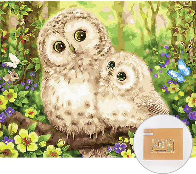 아트조이 DIY 명화 그리기 세트 40 x 50 cm 가로형, 숲속부엉이, 1개