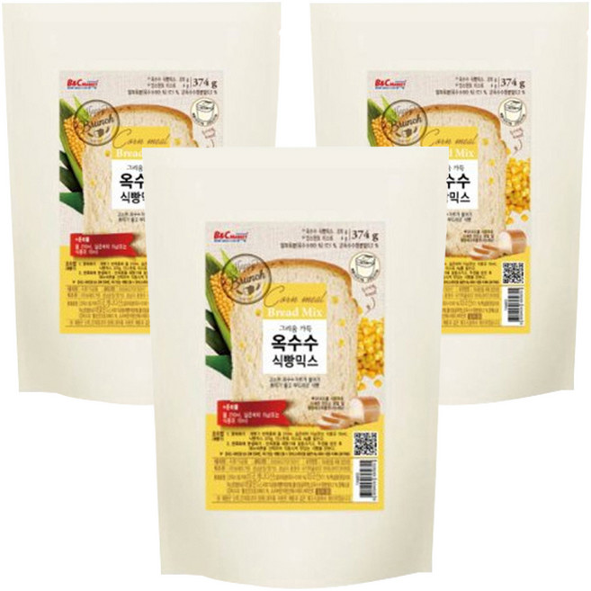 브레드가든 그리움 가득 옥수수 식빵믹스, 374g, 3개