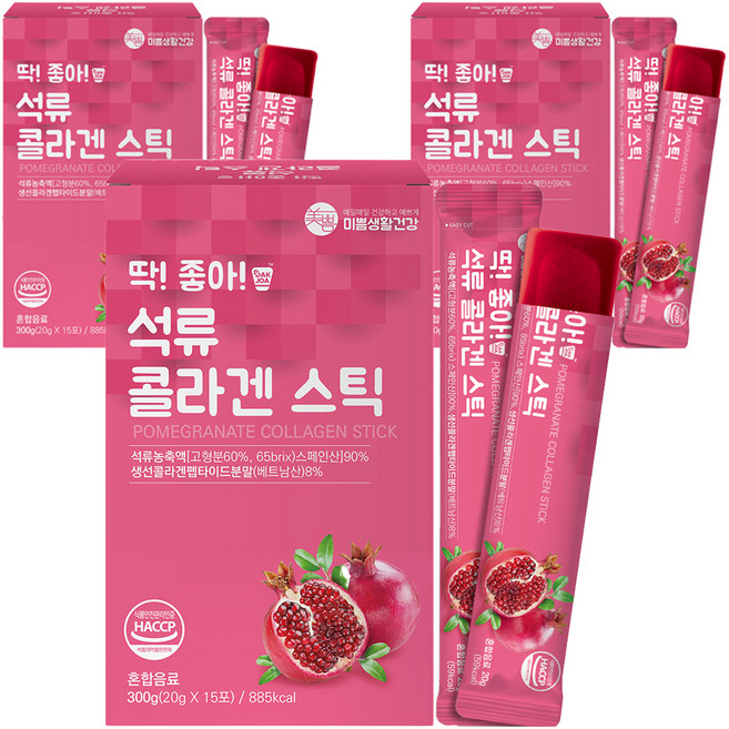 mippeum 美好生活 石榴膠原蛋白果凍條, 300g, 3盒