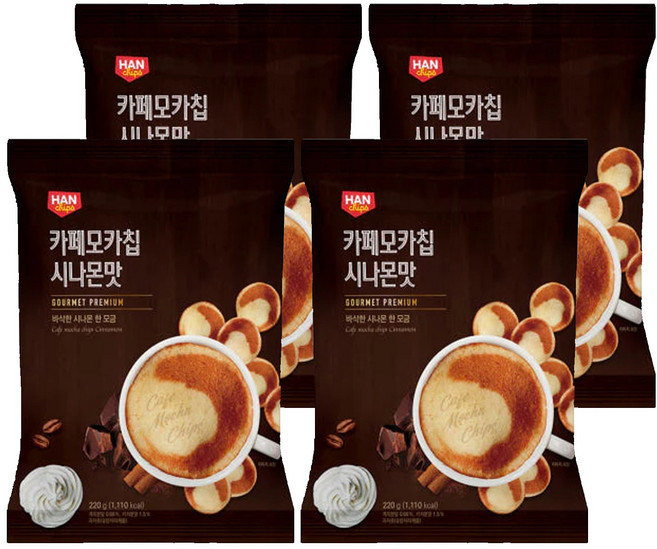 HANCHIPS 肉桂摩卡咖啡餅乾, 220g, 4包