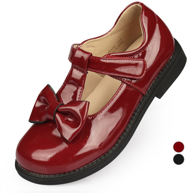 페이퍼플레인키즈 여아용 샤인 리본 구두
