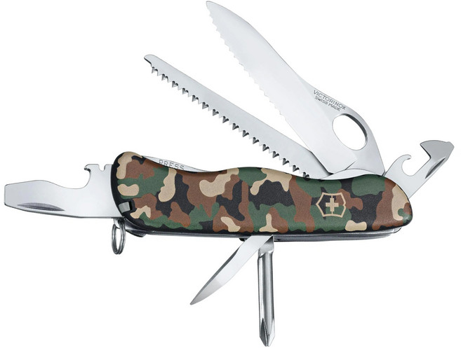 VICTORINOX 瑞士維氏 單手開半齒刃12用瑞士刀 叢林迷彩 Trailmaster, 1支