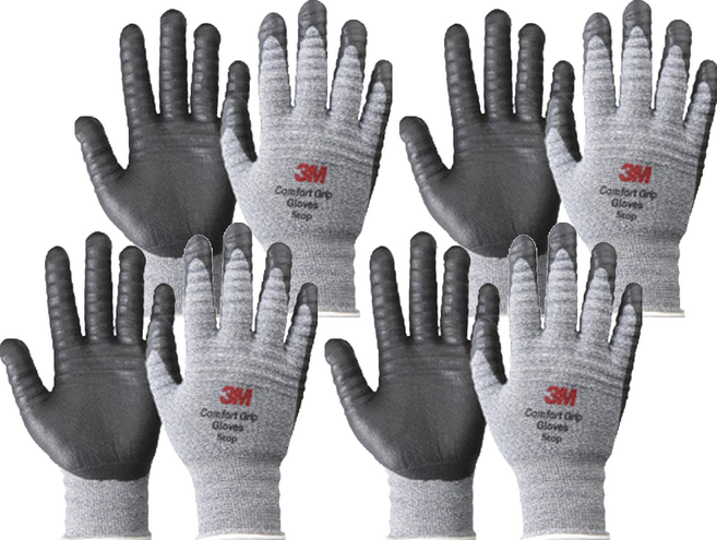 3M Comfort Grip 手套 Stop, Melangegray, 4雙