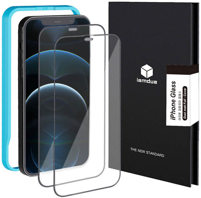 아이엠듀 풀커버 강화유리 휴대폰 액정 보호필름 2p 세트, 1세트
