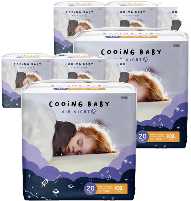 Cooing 쿠잉 유아용 에어나이트 풀잠 팬티형 남여공용, 점보형(2XL), 160매