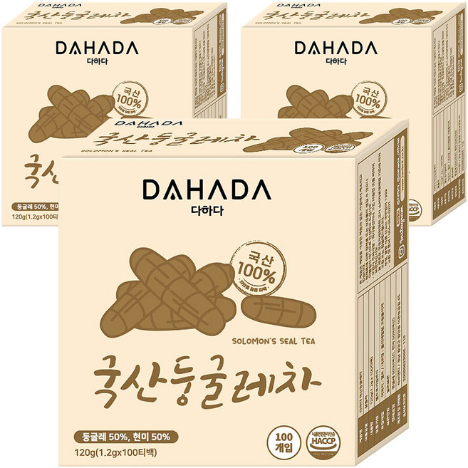 다하다 국산둥굴레차, 1.2g, 100개입, 3개