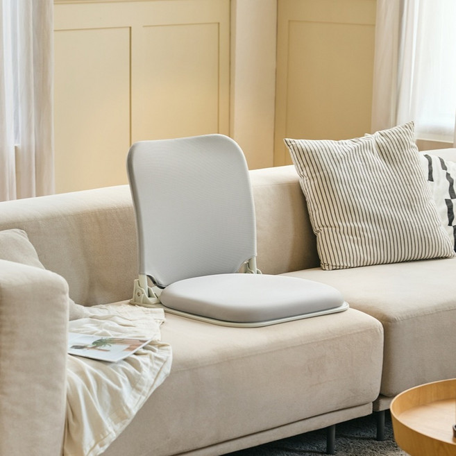 듀오백 폴딩형 패브릭 좌식의자 온돌 D-910, 그레이, 1개