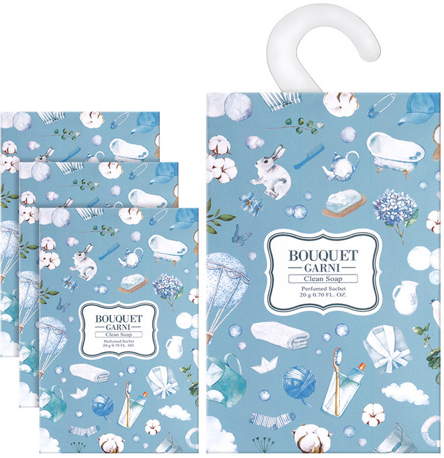 부케가르니 퍼퓸드 샤쉐 옷장방향제 본품, 20g, 4개, 클린솝