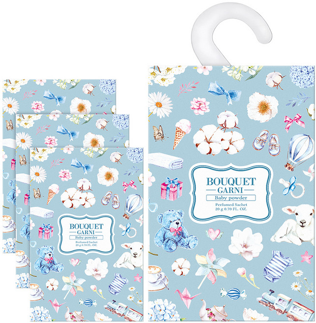 부케가르니 퍼퓸드 샤쉐 옷장방향제 본품, 20g, 4개, 베이비파우더