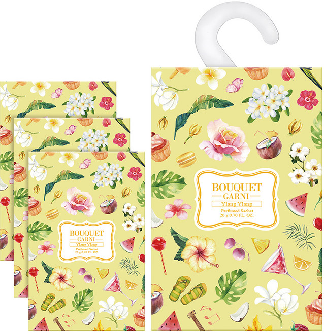 부케가르니 퍼퓸드 샤쉐 옷장방향제 일랑일랑 본품, 20g, 4개, 일랑일랑향