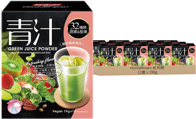 HomeBrown 紅布朗 青汁 10包入, 190g, 12盒