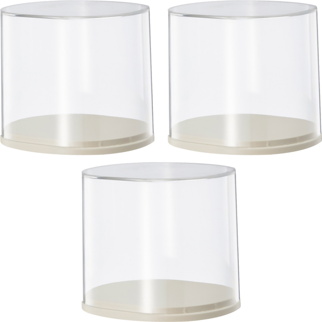 FAmILyLIFE 生活 橢圓形透明展示盒, 3個, 透明色