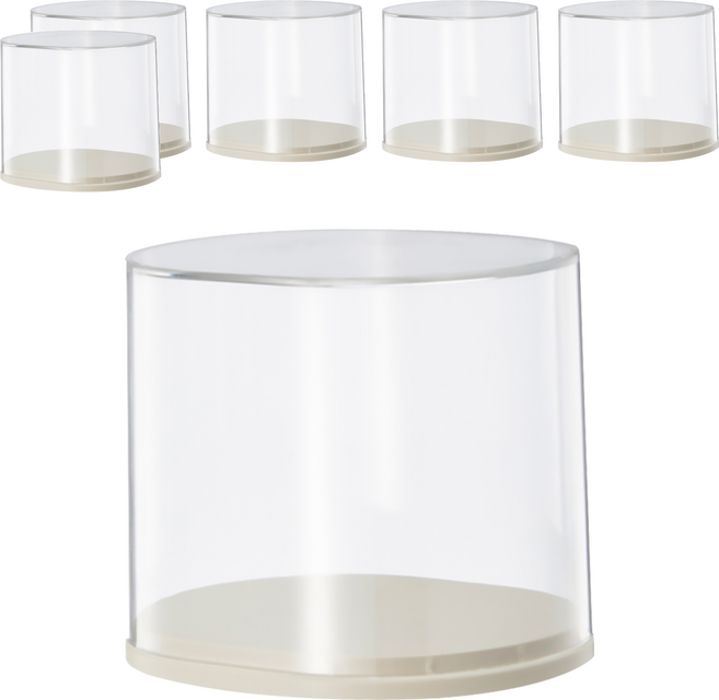 FAmILyLIFE 生活 橢圓形透明展示盒, 6個, 透明色