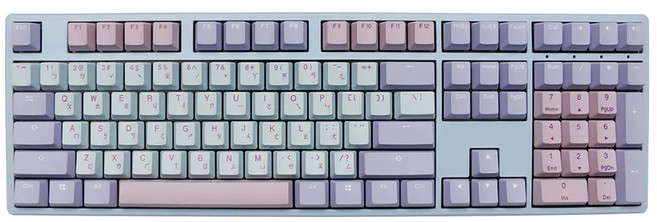 Ducky One 2 Macaron 馬卡龍 100% 機械式鍵盤 中文, 藍綠色 + 粉色 + 紫色, DKON1808-RTWPDZZBM, 紅軸, 1個