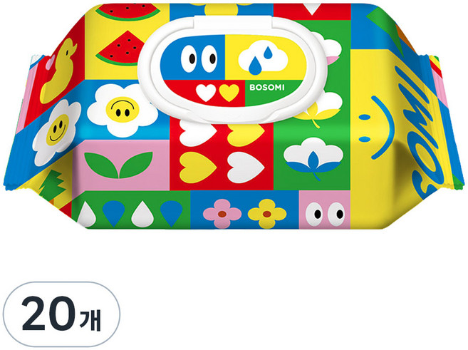 보솜이 비건라이프 펀앤플레이 물티슈 캡형, 65g, 70매, 20개