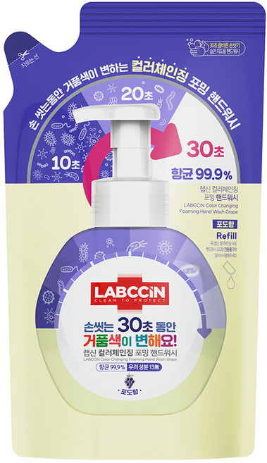랩신 컬러체인징 포밍 핸드워시 포도향 리필, 450ml, 1개