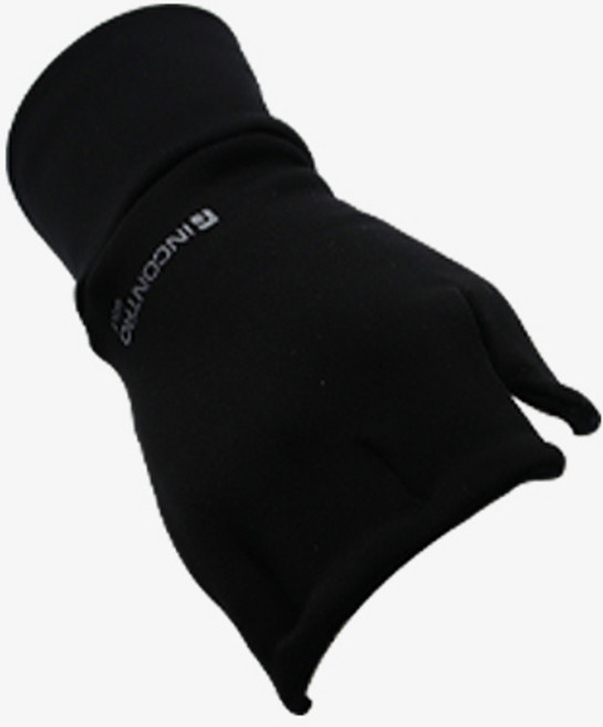 인콘트로 방한 기모 골프 손등 오른손 전용 장갑, 검정색, 1개