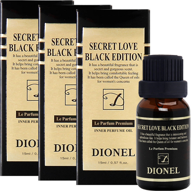 DIONEL Secret Love 黑標版 女性私密處清潔香氛精油, 15ml, 3個
