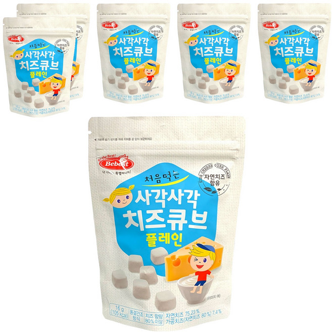 Bebest 初次食用的香脆起司方塊, 原味, 16g, 6個