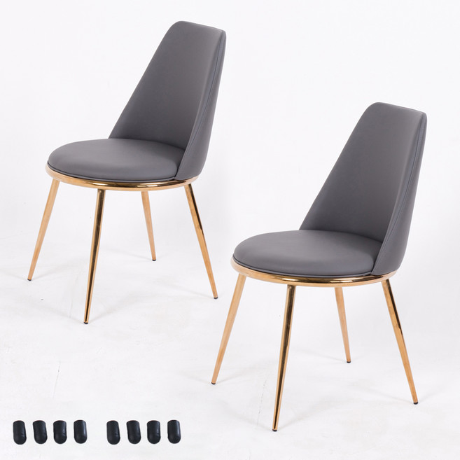 비에프컴퍼니 골드 써클체어 식탁의자 2개 + 고무발통커버 8p, 그레이, 1개