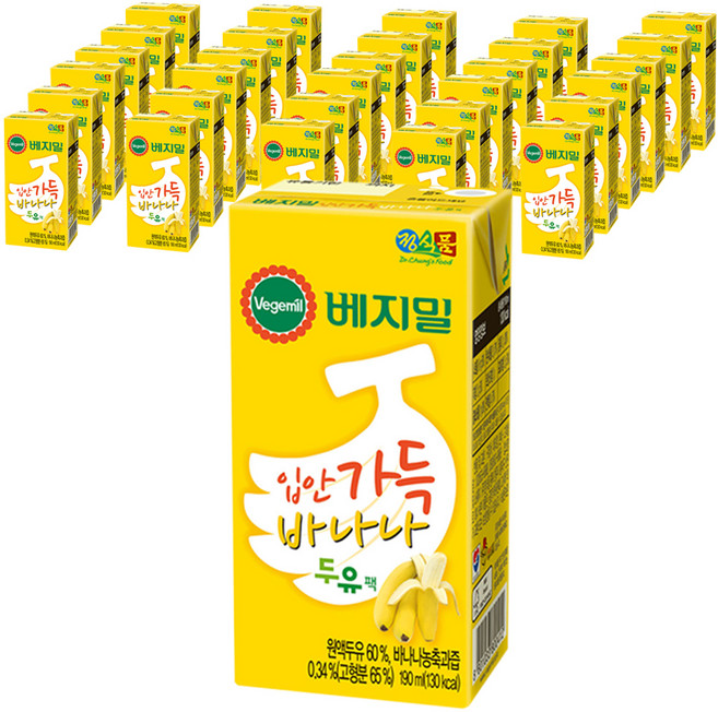 베지밀 입안가득 바나나 두유, 190ml, 64개