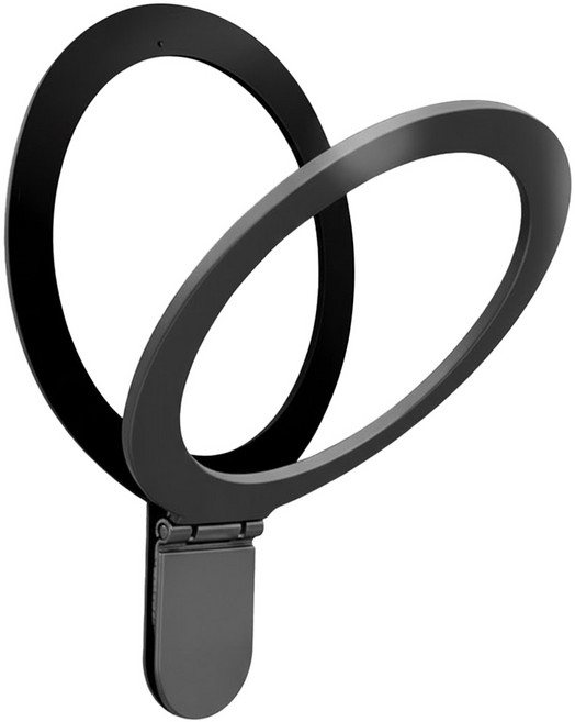 Timo 鋁合金磁吸圈手機支架 安卓蘋果通用 78 x 55 x 5mm 18g, 黑色, 1個