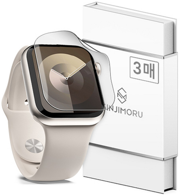 신지모루 애플워치 풀커버 TPU 액정보호필름 3p, 1세트