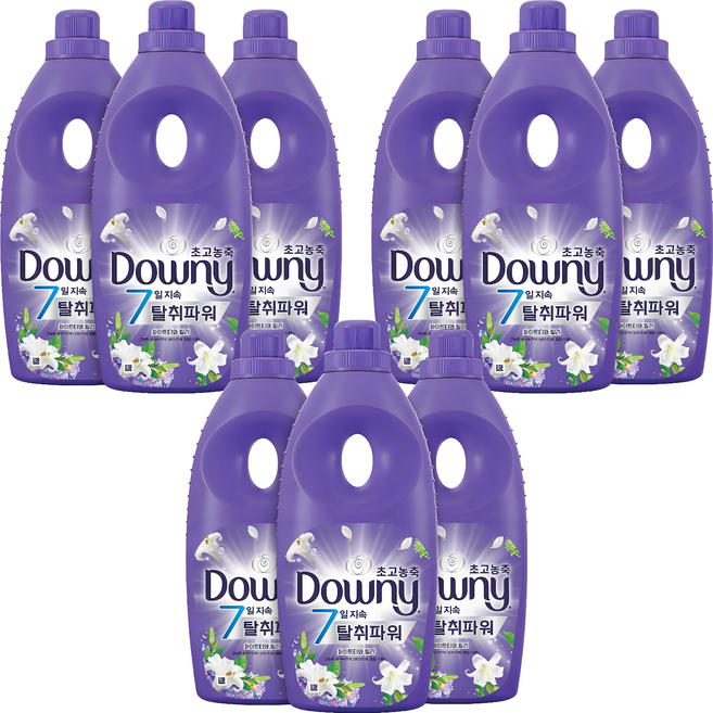다우니 탈취파워 화이트티와 릴리 초고농축 섬유유연제 본품, 1.05L, 9개