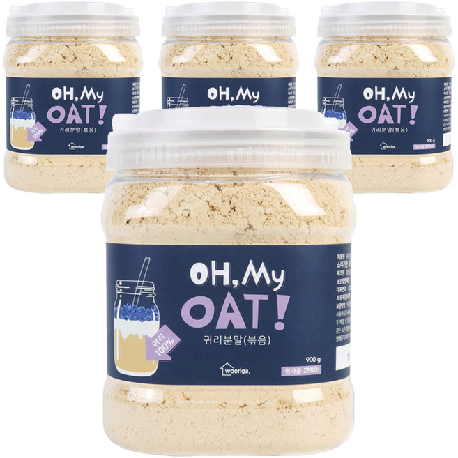 우리가스토리 오 마이 오트 볶은귀리분말, 900g, 4개