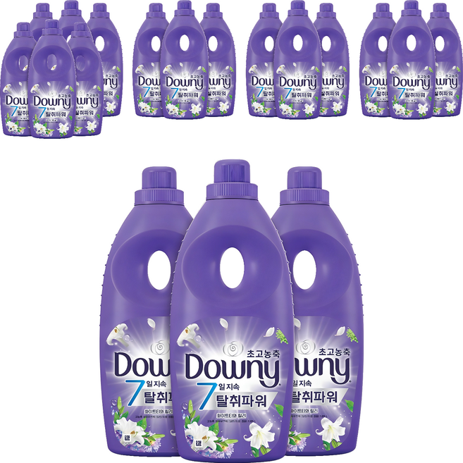 다우니 탈취파워 화이트티와 릴리 초고농축 섬유유연제 본품, 1.05L, 18개