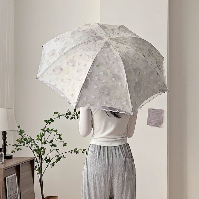 깨비다 레이스 자수 플라워 장미 자외선차단 우양산