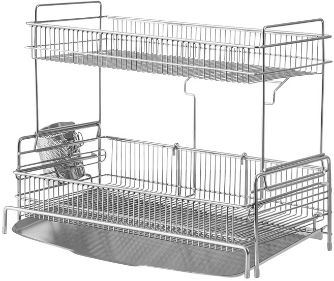코멧 프리미엄 올스텐인리스 슬림 확장형 식기건조대, 1개, 2단