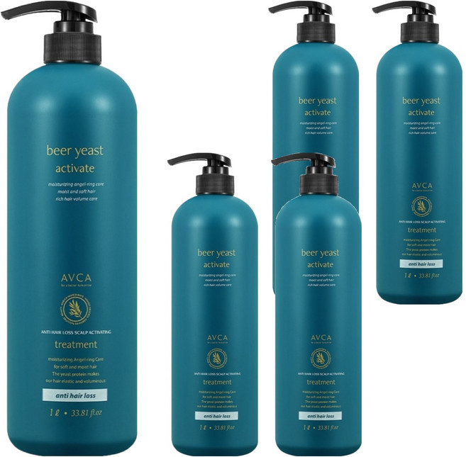 아브카 맥주효모 두피케어 탈모증상완화 트리트먼트, 1L, 5개