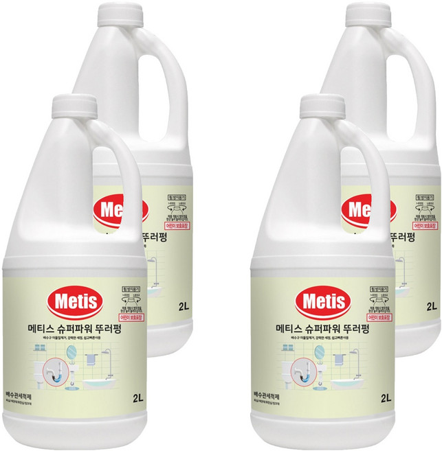 Metis 슈퍼파워 뚜러펑 세정제, 2L, 4개