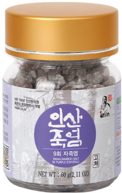 인산죽염 자죽염 고체, 60g, 1개