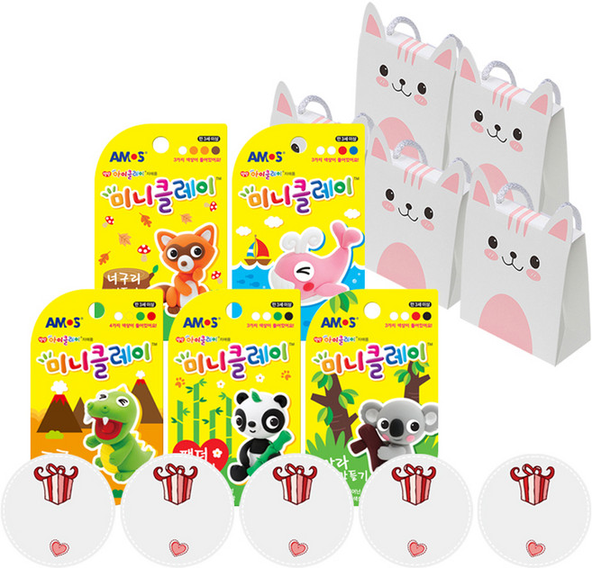 킨더맘어린이집 생일선물 아모스 미니클레이 문구세트, 랜덤 발송, 1세트